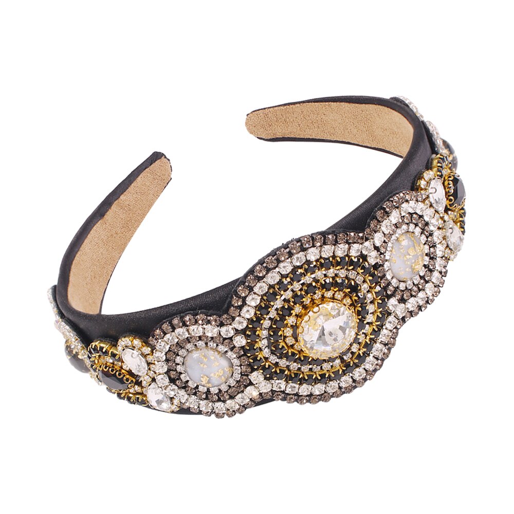 Mulheres Senhoras Headband Do Hairband De Cristal de Vidro Strass para Meninas Retro Headwear Acessórios Para o Cabelo Festa de Casamento Palácio Headress: 5