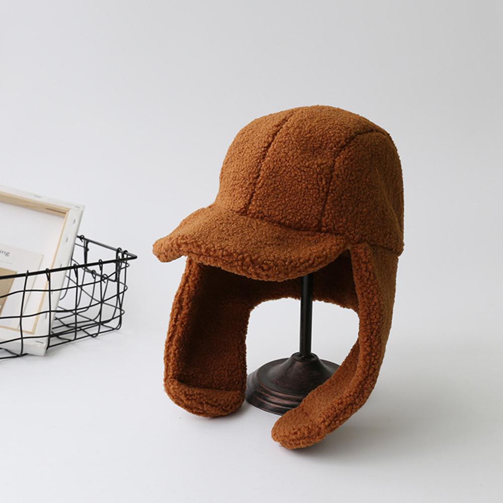 MISSKY mujeres sombreros estilo coreano todo a juego espesado Linda gorra de béisbol oído protección de peluche sombrero para Otoño Invierno: caramel colour