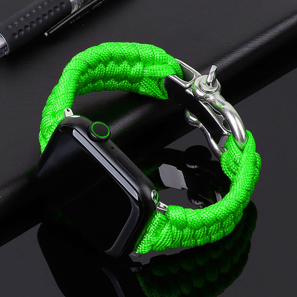 Band voor Apple Watch Band 44 mm 40 mm 45 mm 41 mm 42 mm 49 mm Nylon gevlochten buitenarmband iWatch Serie 3 4 5 SE 6 7 8 9 Ultra: S / zwart grijs