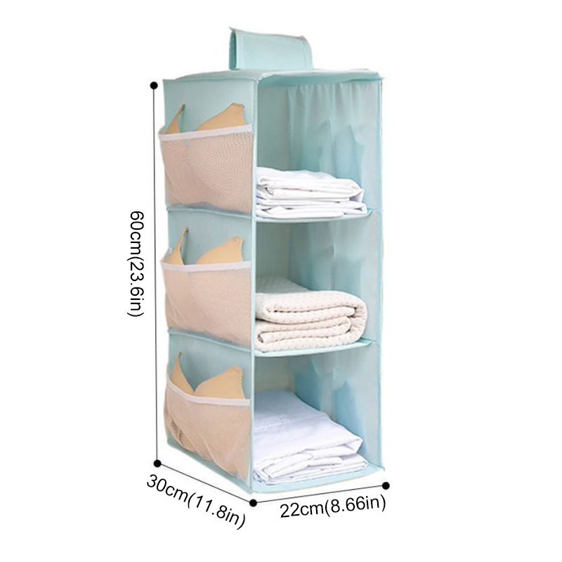 Multi-Layer Hanging Closet Organizer Hanging Bag/Shelf Foldable For Bra Storage Bag Socks Clothes Storage Organizer Hanging Bag: plum