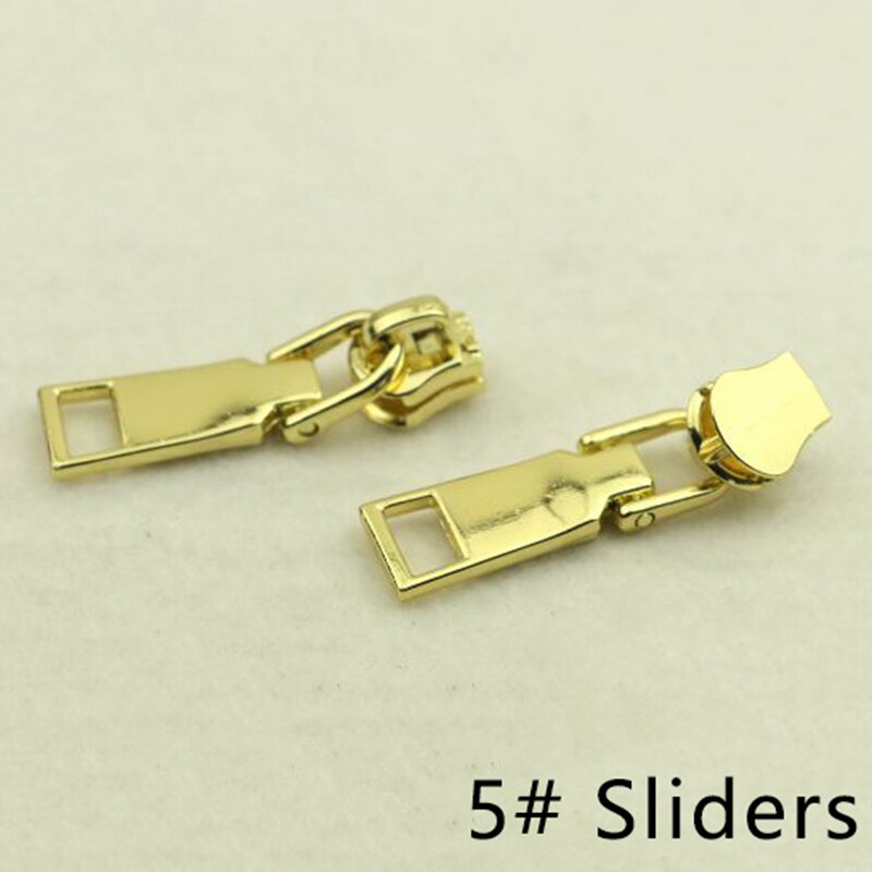 Meetee-deslizadores de cremallera para chaquetas con cremallera de Metal, Kit de reparación de cremalleras con cabeza extractora, accesorio de costura, 20 piezas, 3 #5 #: PaleLightGold-No5