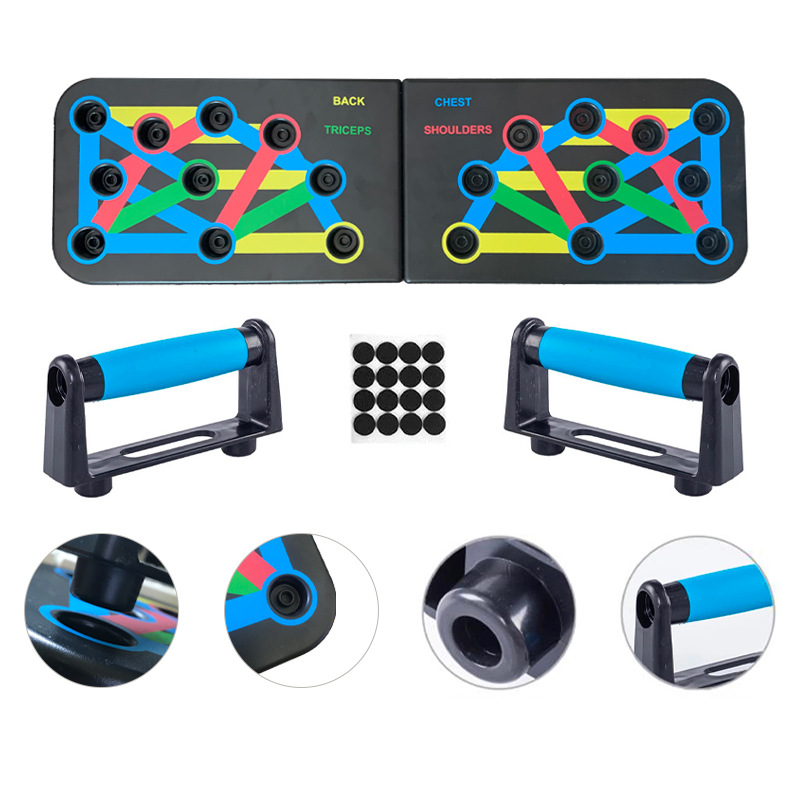 Multi-Function Push Up Board System W/ Pull Rope Foldable Push Up Rack for Home Gym Fitness Muscle Core Strength Training Stand: A