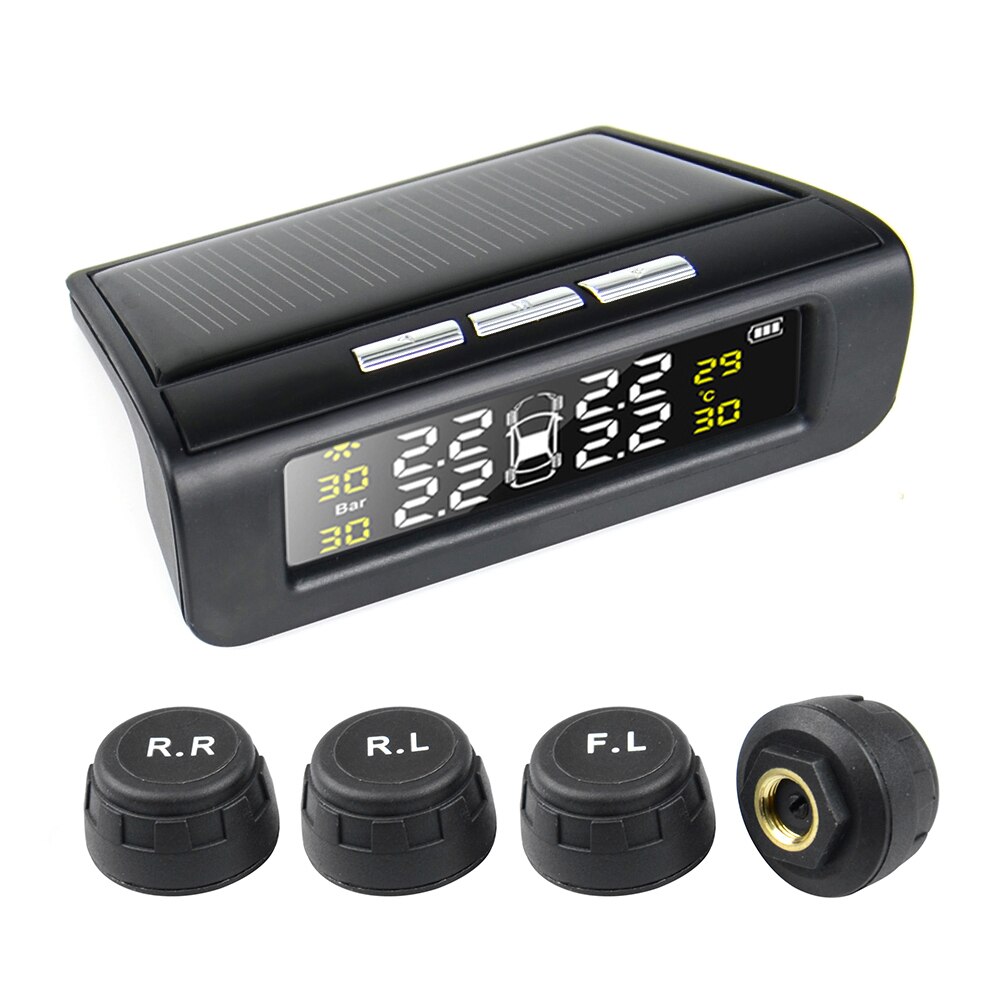 Universele auto tire pressure monitoring systems externe sensoren auto wheel manometer tester security alarm bar psi