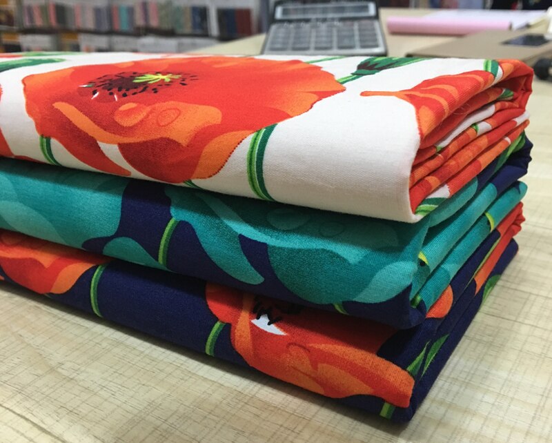 Brilliant floral print cotton poplin fabrics