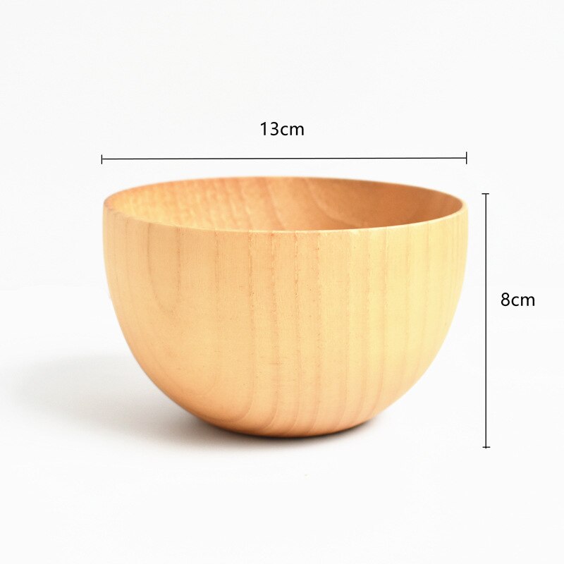 Cuenco de ensalada de madera Natural profundo caqui gran sopa de ensalada de madera redonda platos tipo tazón juego de utensilios de cocina de madera Premium: Wood L