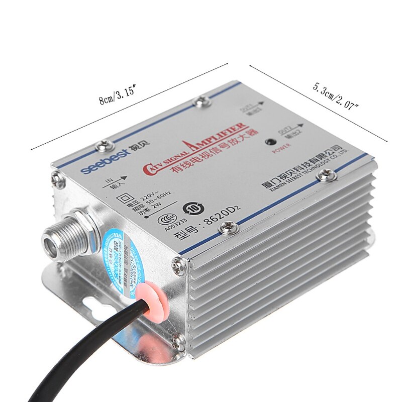 Neue 2 Weg CATV VCR TV Antenne Signal Verstärker 220V 45-860MHz Booster Splitter