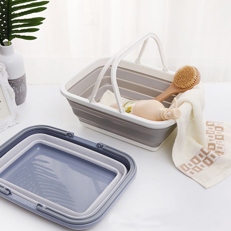 Przenośne składane plastikowe kwadratowe wiadro robić czyszczenia narzędzi kosz na pranie przechowywanie wody umywalka warzywa kosz na owoce akcesoria
