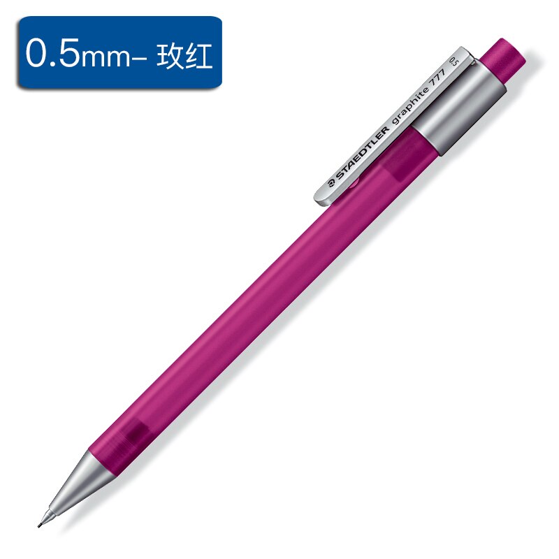 1 pc tyske staedtler 777 mekanisk blyant til begyndere genopfyldningsdiameter 0.5/0.7mm kontorstuderende skoleartikler: 1 pc rose-rød 0.5mm