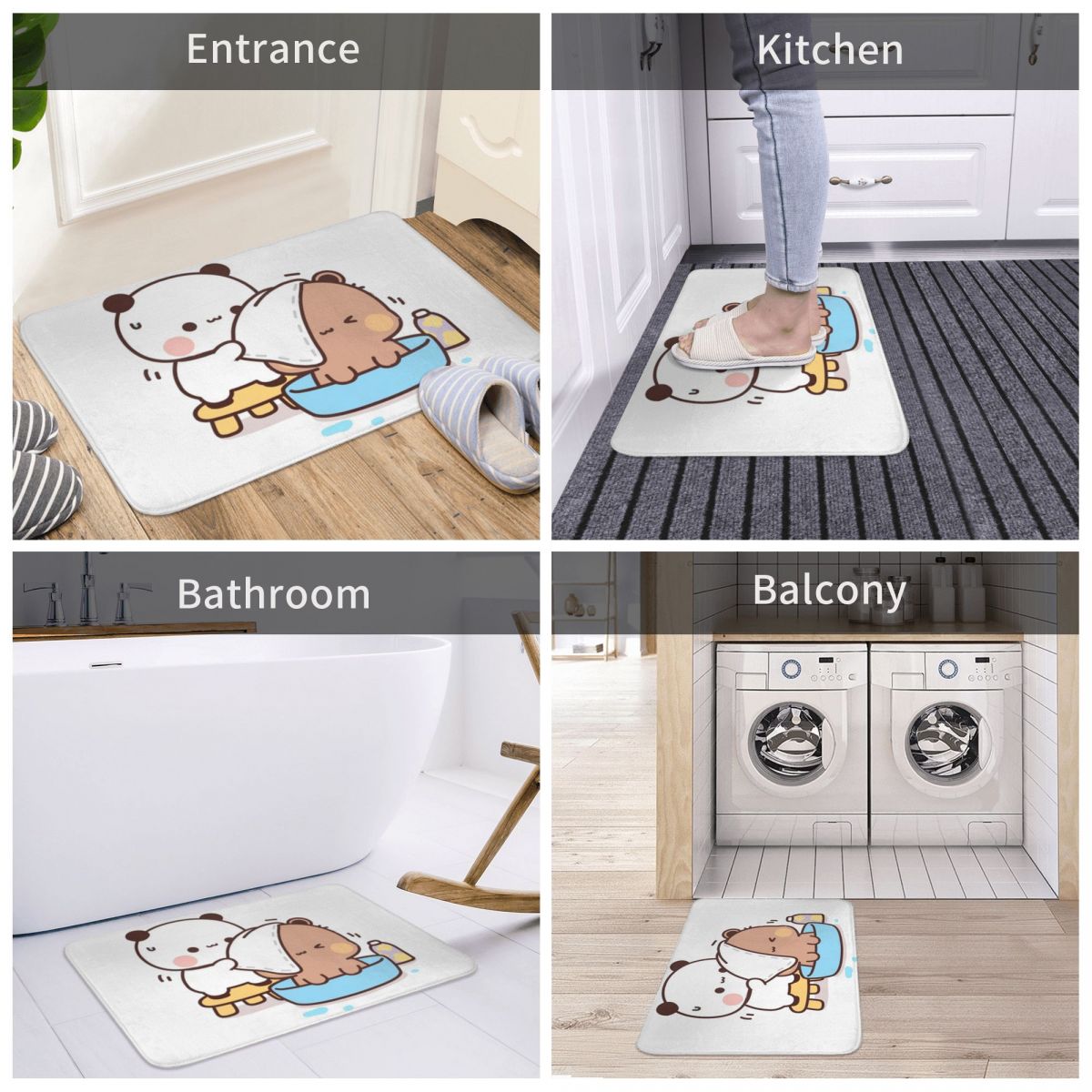 Bubu en Dudu Badvoetmat voor Douche Home Decor Beer Badmat Sneldrogend Mode Badkamerkleed Absorberend Antislip Toiletpad