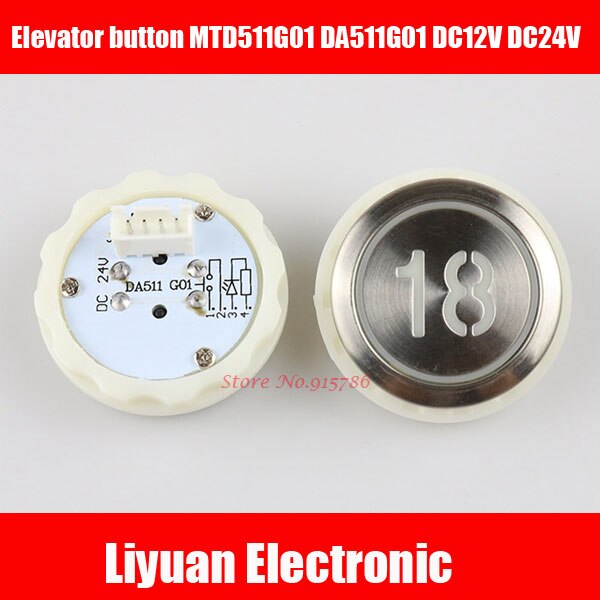 33*33mm diameter elevator button MTD511G01 DA511G01 DC12V DC24V elevator button word slice orange light