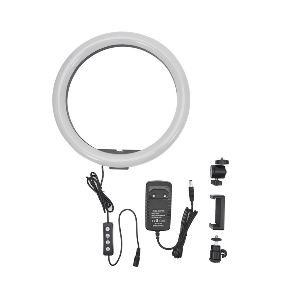 14" 5500K Dimmable LED Ring Light Diffuser MIRROR Stand Make Up Studio Dimmable Camera Phone Circle Led Selfie Ring