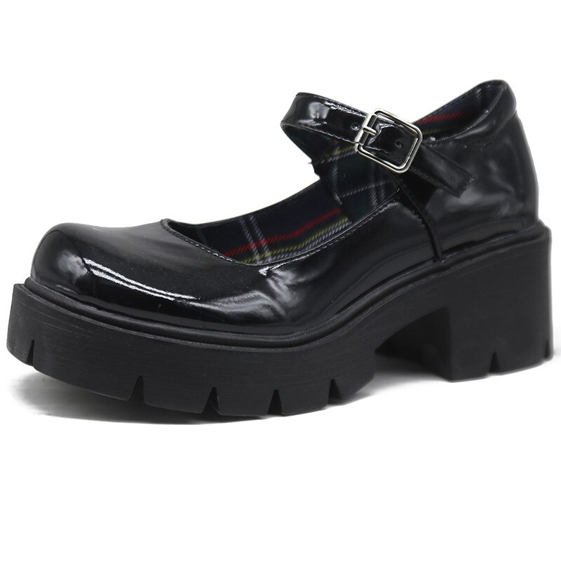 Whoholl leren schoenen dames lolita cosplay schoenen jk uniform schoenen dames japanse hoge hakken retro platform schoenen dames