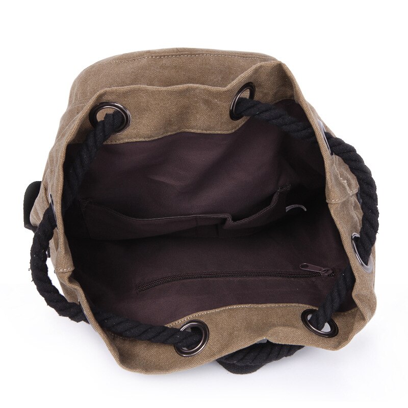 Brand Men's Casual Backpack Korean Canvas Shoulder Bag Trend Couples Basketball Bag Drawstring School Daypack