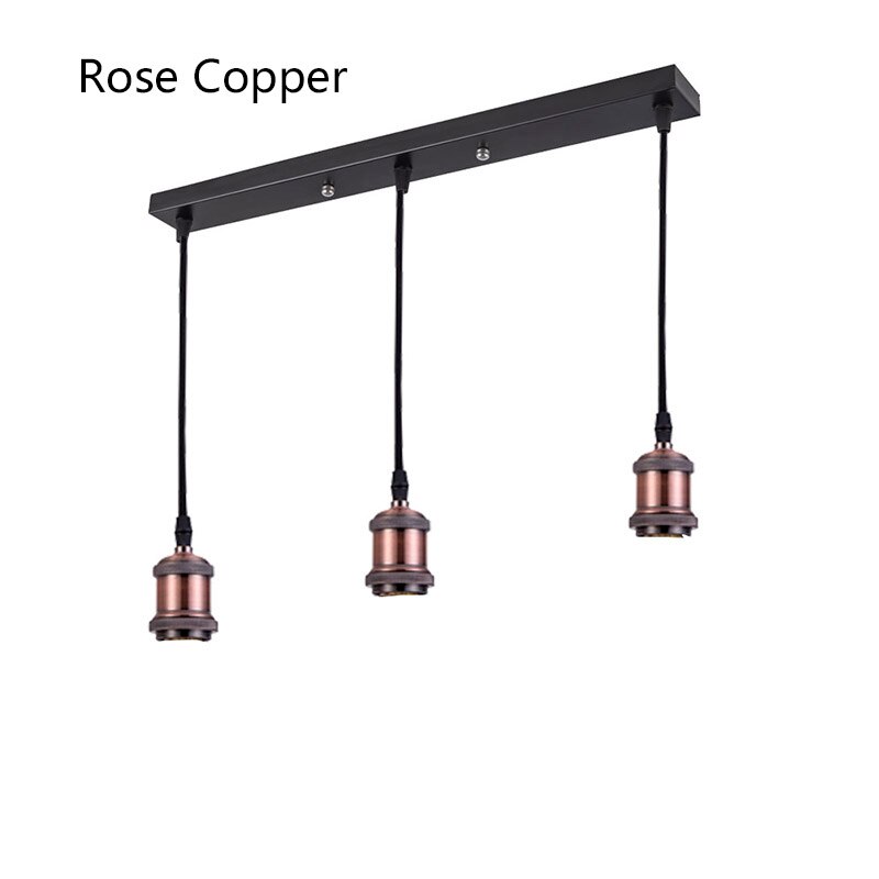 Retro Industriële Loft LED Bar Hangende Lamp E27 Socket hanglampen Aluminium Eetkamer Hangende Verlichting Keuken Opknoping Lampen: Rose Copper Long