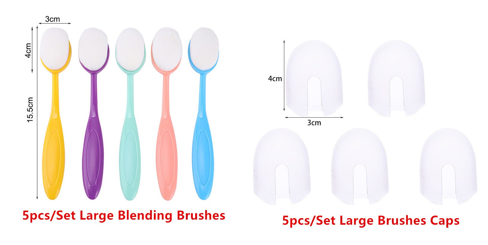 5 Stks/set Grote Glad Blending Borstels Soft Rainbow Tekening Schilderij Borstels Platte Kit Inkt Toepassing Tool Voor Diy Kaarten Maken: A (Brushes With Cap)