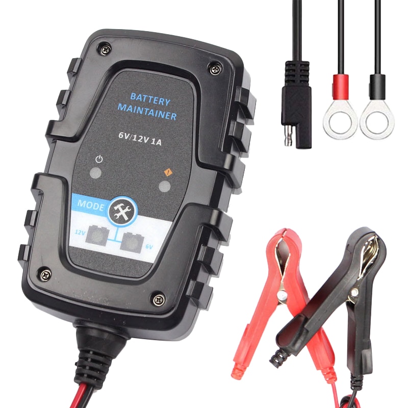 6V/12V 1A Smart Automatische Acculaders Automotive Batterij Float Laders Beheerder Voor Auto, motorfiets Eu Plug: Default Title