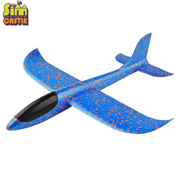 DIY Hand Werfen 48cm Fliegen Flugzeuge spielzeug Für freundlicher Ich bin Freien Sport Schaum Flugzeug Modell Ist-zyklotron Gleiten Fliege Jungen Spiel abbildung: Y0075-LAN-L