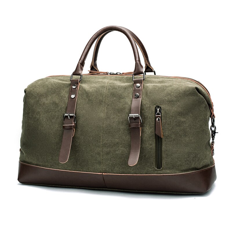 Canvas Reistas Mannen Levert Bagage Reizen Fitness Camera Tas Grote Capaciteit Tote Bag: Army Green