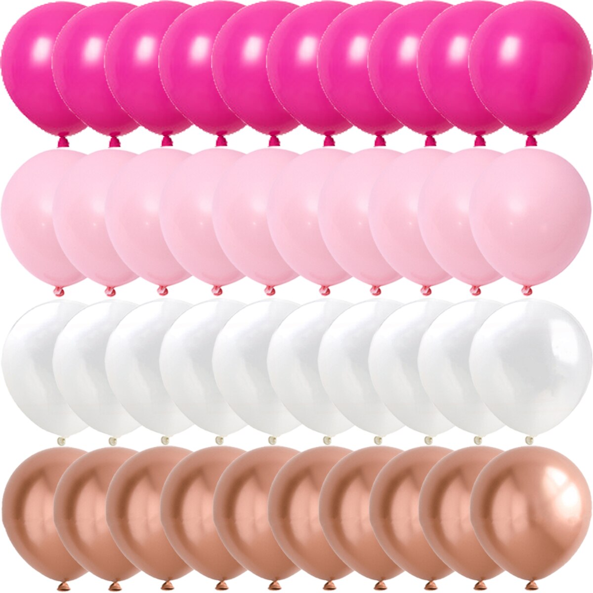 40PCS Rose Pink Metal Latex Bar Confetti Balloons Wedding Decorations Matte Globos Birthday Girl kidParty Decorations Year: Laser