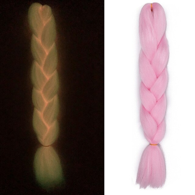 Extensiones de pelo de trenzado Jumbo brillante pelo sintético de colores para trenzas de pelo de kanekalon Msglamor de luz fluorescente trenzada africana: s1