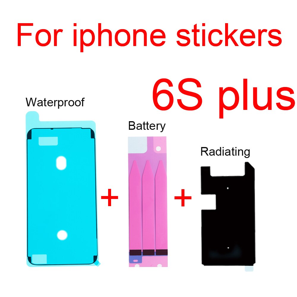 Ett set batteri + vattentätt + utstrålande klistermärken för iphone 6s 7 8 4.7 "& 6s 7 8 plus 5.5 " limreservdelar: 6 plus 3 st ett set