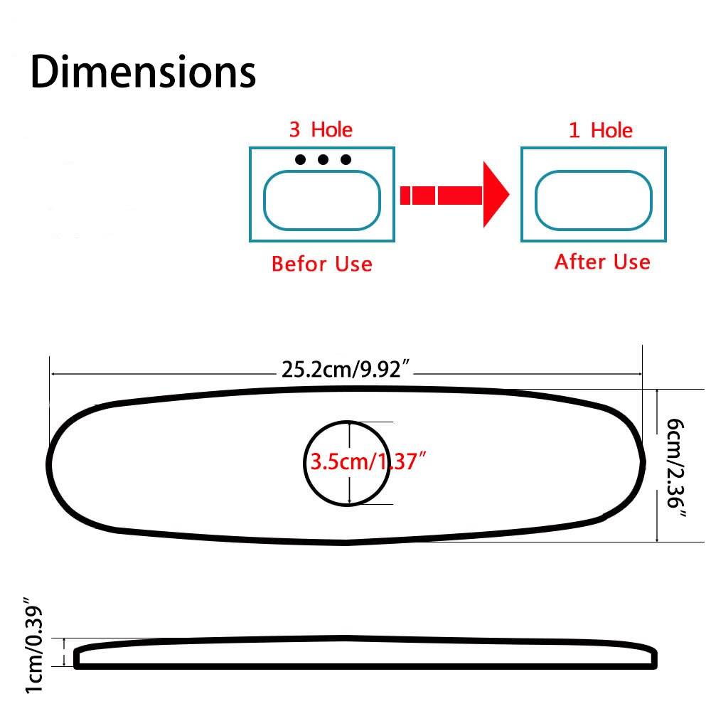 Zilverzwarte 10 inch afdekplaat badkamer keuken wastafel kraan gat afdekking dekplaat 1 gat keukenkraan afdekplaat