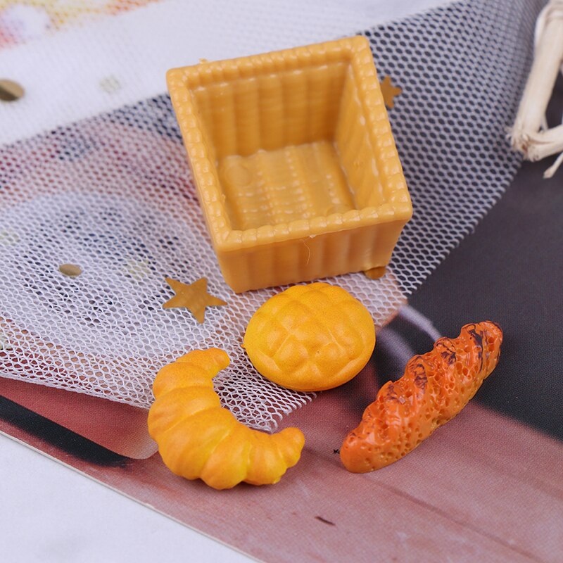 4Pcs Dollhouse Miniatuur Baguette Combinatie Speelgoed Pop Voedsel Keuken Accessoires Simulatie Speelgoed