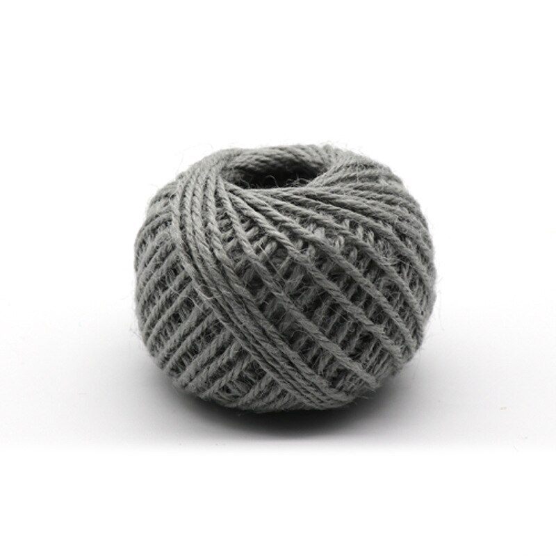 50 m handgemaakte diy kleuren henneptouw 2mm kleuren gevlochten touw fotowanddecoratie kersttouw touw: 15 grijs