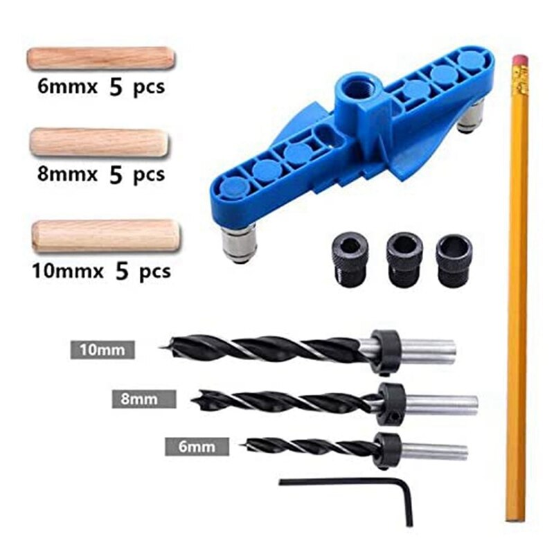 Treknagel Jig Met Centrum Kraspen Lijn Offset Systerm Voor Houtbewerking Boor Guide Tool