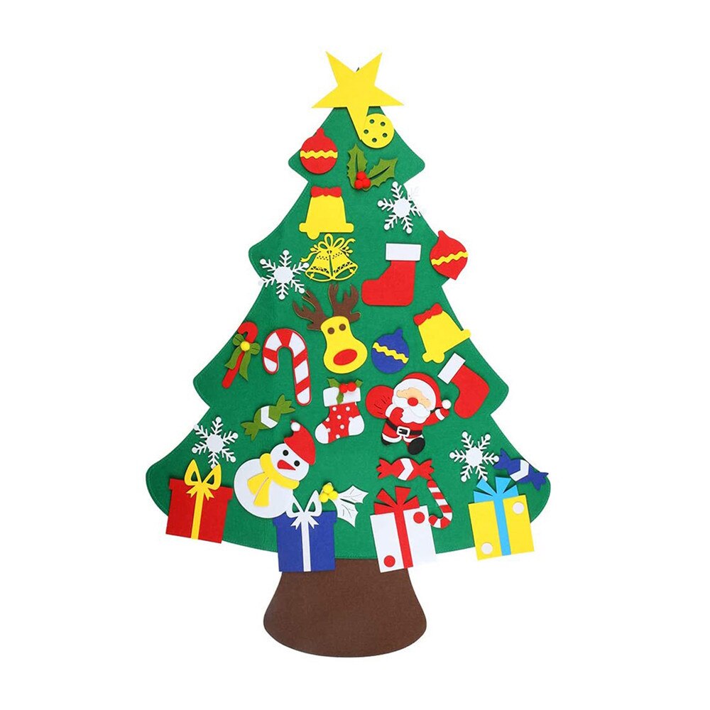 30Pcs Jaar Kids Diy Vilt Kerstboomversiering Kerstcadeaus Voor Jaar Muur Opknoping ornamenten Navidad