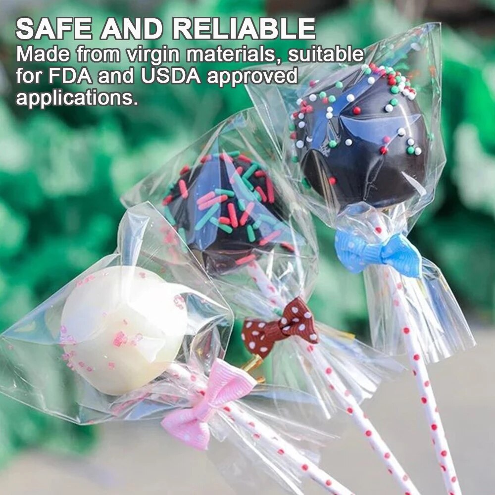 100PCS Food OPP Pack Bags Wrap Cake Pop Lollipop O... – Grandado