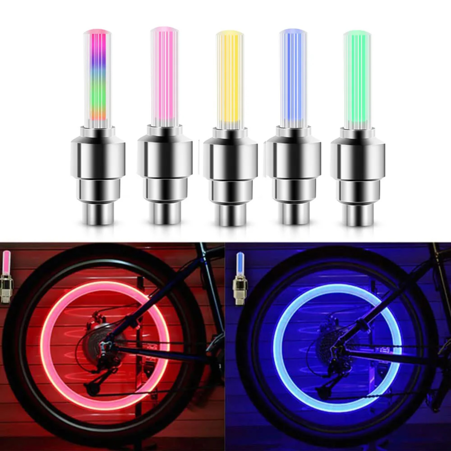 Enhanced Visibility Stylish and Safe Neon Bicycle Spoke Light for Night Riding, Bright Essential Illuminated Nighttime Warning V