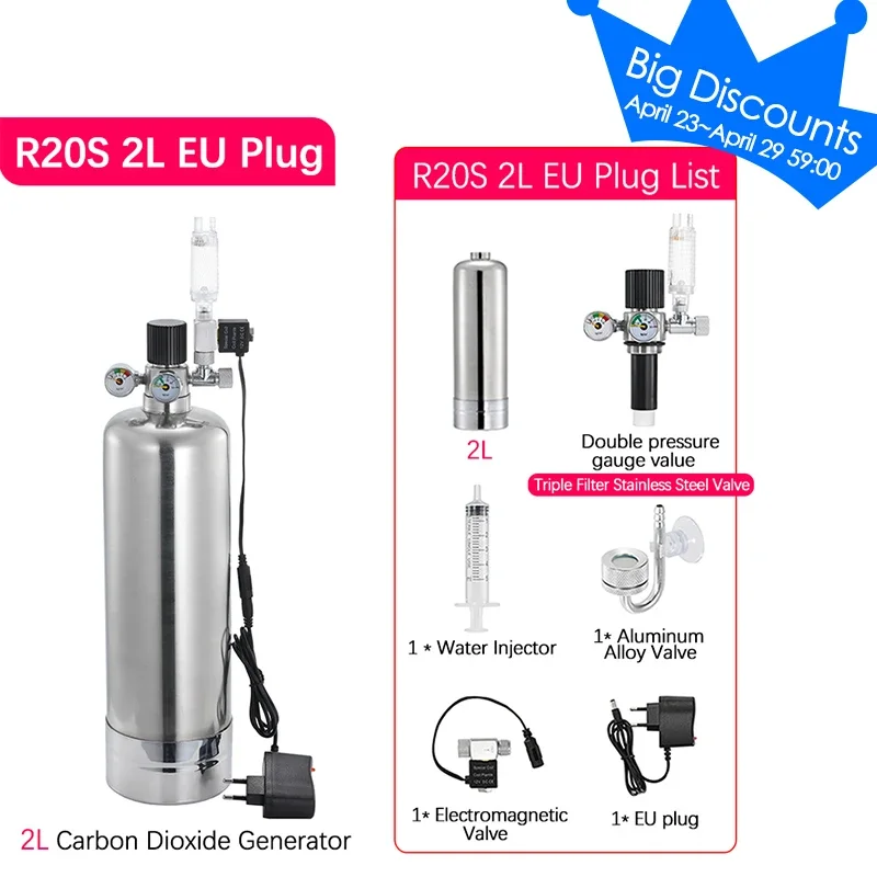 DIY Kooldioxide Reactor Kit Aquarium Fish Tank CO2 Generator RVS Cilinder Generator Systeem voor Aquatische Plant Vis