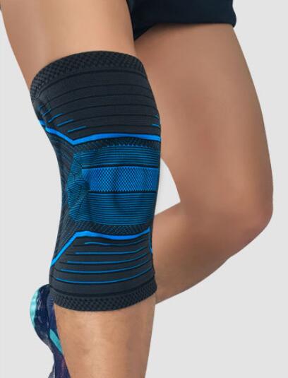 Elastic Knee Support Bracket Kneecap Adjustable Patella Knee Pad Basketball Safety Shoulder Strap Protective Tape joelheira: Blue / L
