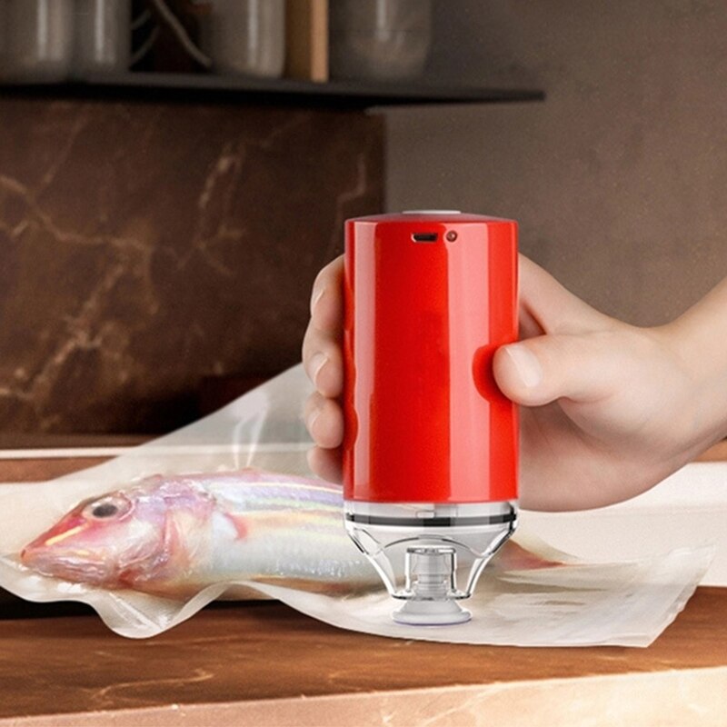 Handheld Food Vacuum Sealer Packaging Machine Mini Film Container Packer USB Rechargeable Kitchen Supplies