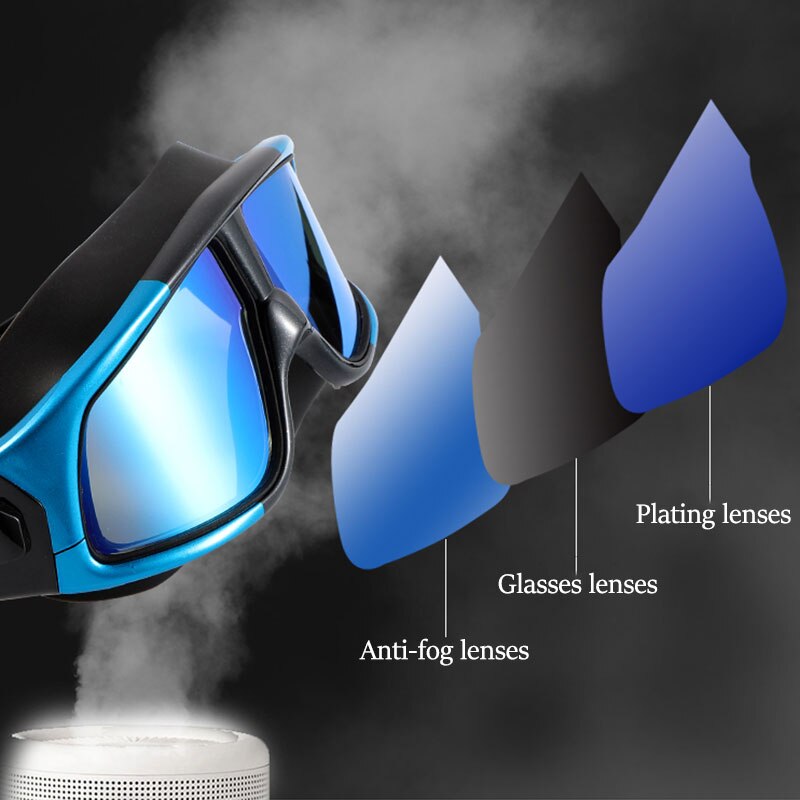 Waterproof Comfortable Silicone Big Frame Polarized Swim Glasses Anti-Fog UV Protection Swimming Goggles for Men Women