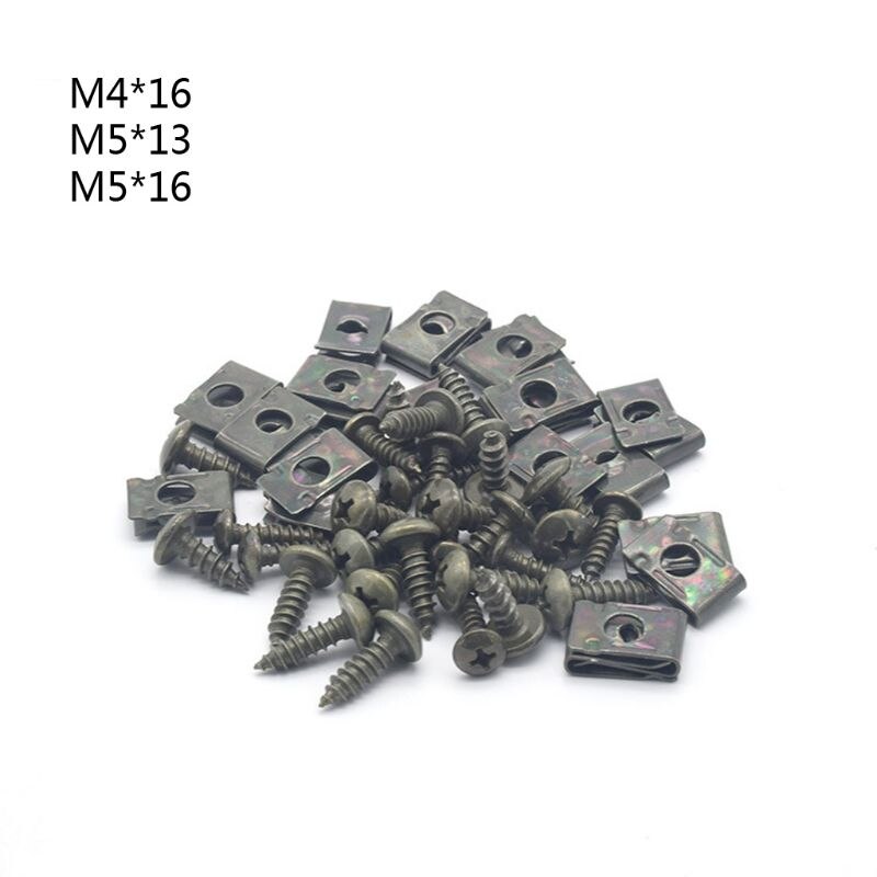 Kit de retenedor de tornillos de rosca para motocicleta M4/M5 tipo U antióxido