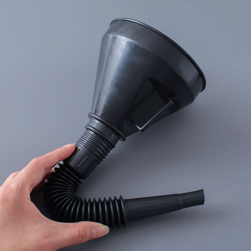 2 In 1 Plastic Funnel Can Spout for Oil Water Fuel Petrol Diesel Gasoline Liquid Washer Fluid Car Accessories Black
