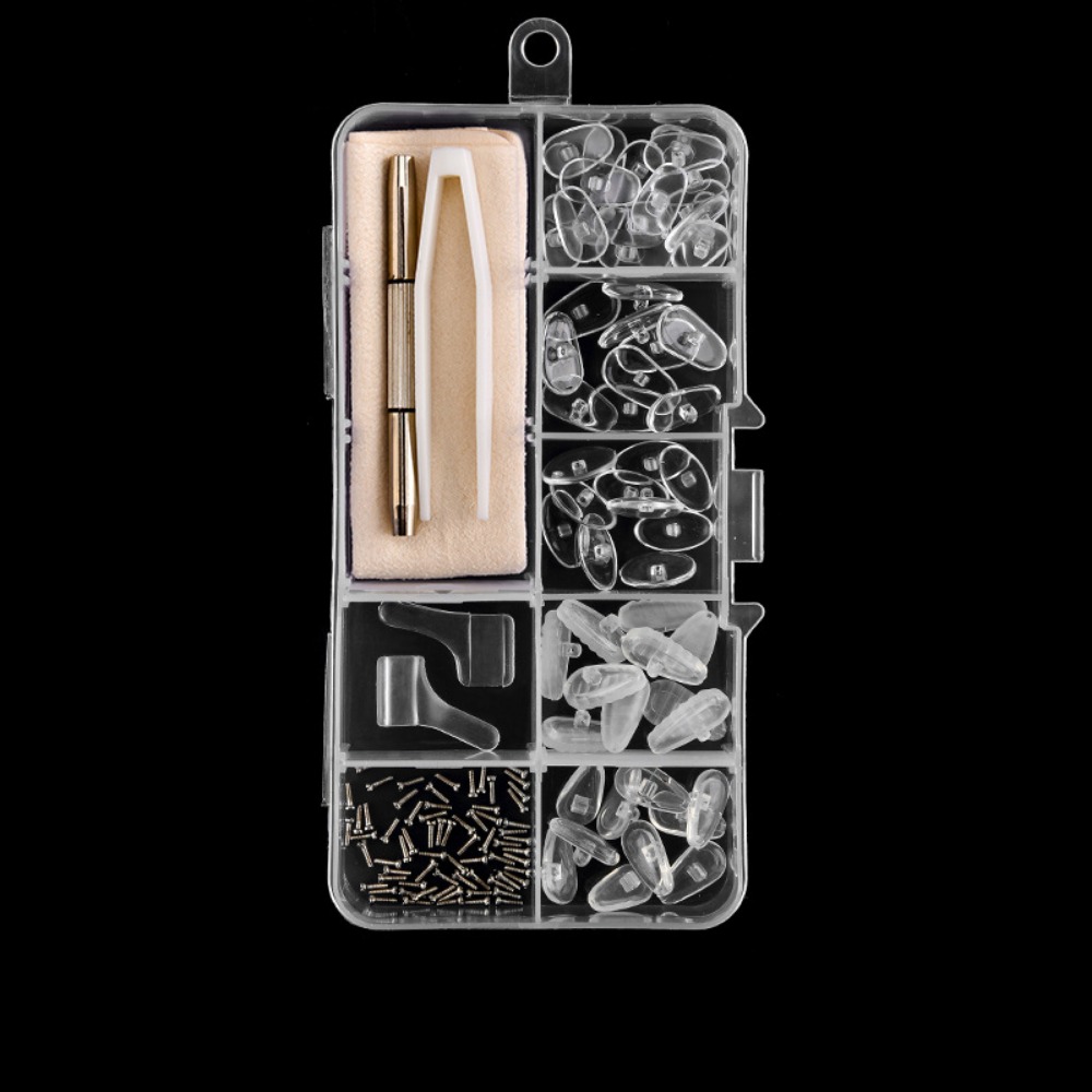 Kit de réparation de lunettes en Silicone, plaquettes nasales antidérapantes remplaçables, Kit de réparation universel et Durable, outils de réparation de lunettes, accessoires de réparation: GRIS