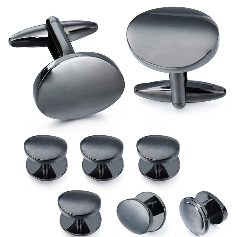 Hawson marca abotoaduras e parafusos definir moda & alta qualidade masculino ferro preto abotoaduras para smoking: Default Title