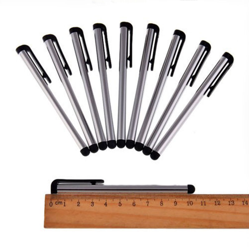 10Pcs/lot Metal Screen Stylus Pen for Universal Smart Phone Tablet PC: Silver