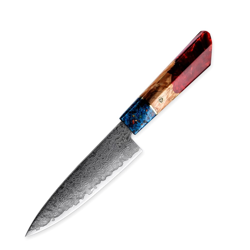 2 Pcs Damascus Chef Knife Set Japanese Kitchen Knives Gyuto Petty Cooking Tool 67 Layers Damascus Steel Premium Cookware Cutlery: utility red