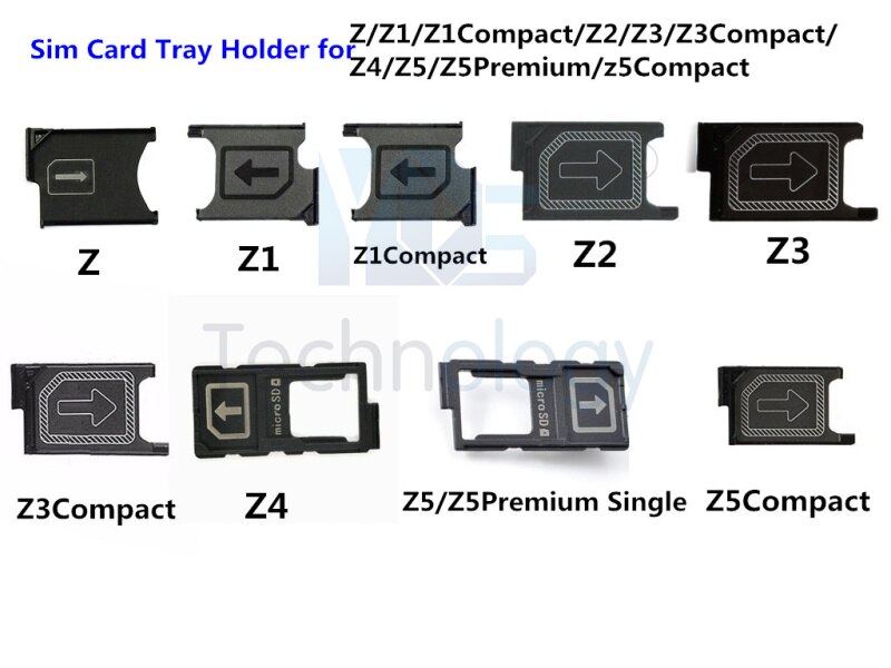 Nuovo Micro Sim Vassoio di Carta Del Supporto Slot Per Sony Xperia Z Z1 Z2 Z3 Z3 Mini Z4 Z5 Z5 Premium z5 Compatto Sim del Supporto di Carta Parte