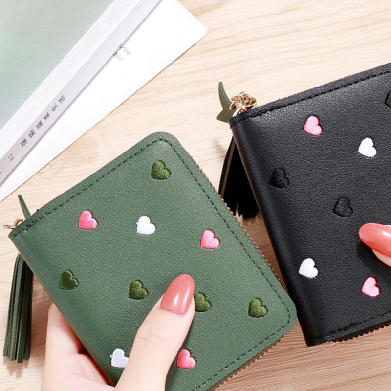 1PC Wallet Women Ladies Mini Tassel Wallets Cute Short Zipper Lovely Pu Leather Coin Purse Female Hand Wallet