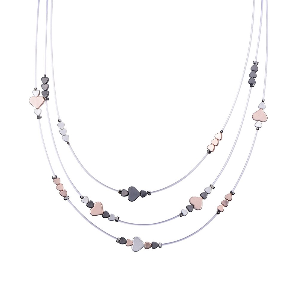 Eenvoudige Leuke Ster Kralen Ketting Voor Vrouwen Verklaring Transparante Vislijn Gelaagde Choker Ketting Sieraden: Heart