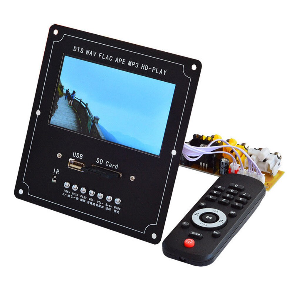 4.3 Inch LCD Screen Lossless Bluetooth Receiver Stereo Support FM E-book Lightweight Audio Video Multi Functional Decoder Board