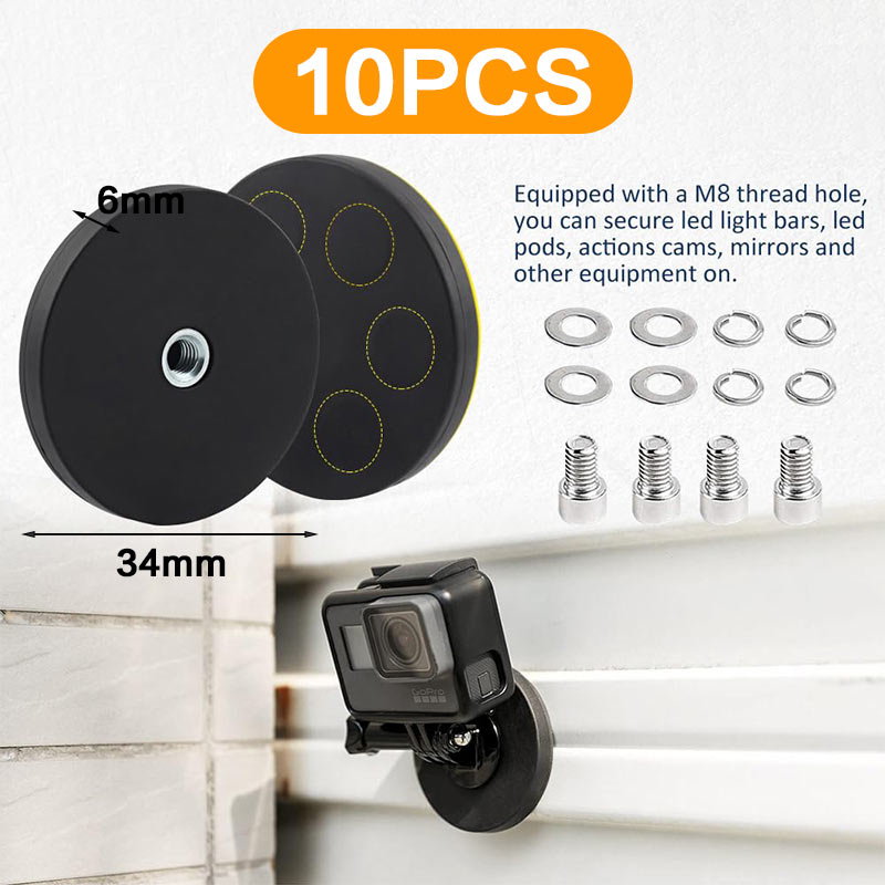 Rubber Gecoate Magneet Neodymium Magneet Basis Met Rubber Coating Anti Kras Magneet Met Rubber Gecoate Buitendraad: Rood