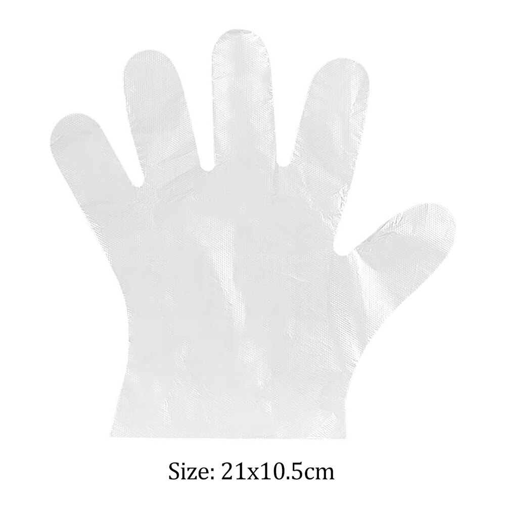 100pcs Kids Disposable Gloves Plastic Transparent Hand Gloves Protective One-off Cooking Eating Gloves For Children 4-12 year