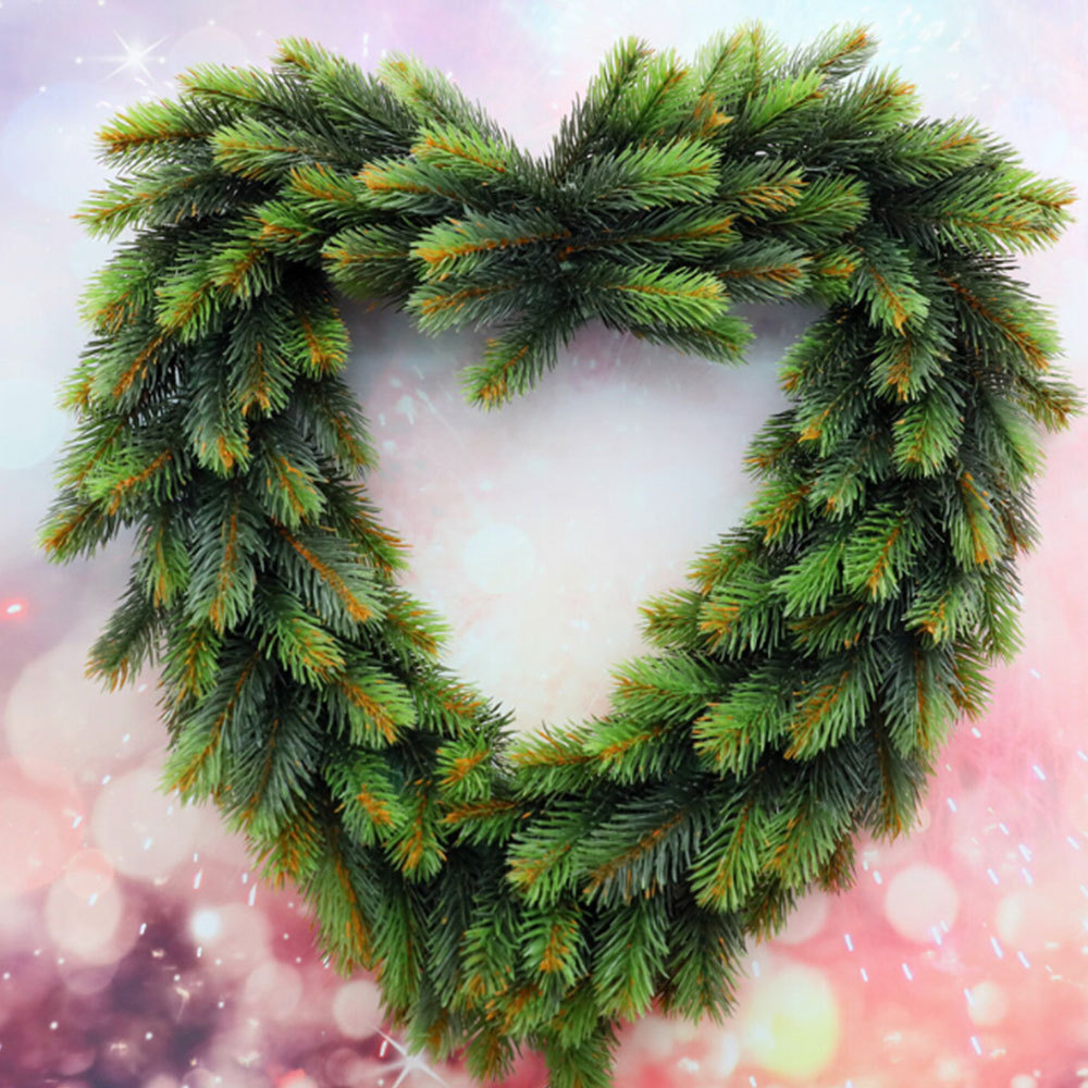 Christmas Wreath Door Flowers Plant Wreath Wall Decor Heart Round Wreath Garlands