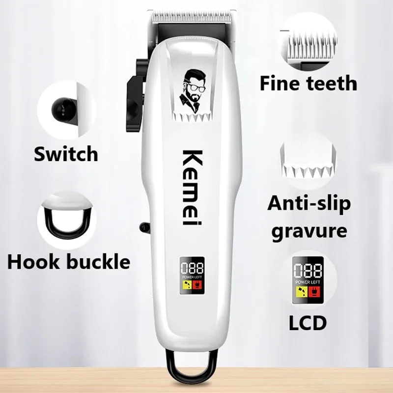 Cortadora de pelo Kemei o cuchilla KM-PG809A cortadora de pelo inalámbrica para hombres máquina cortadora corte de pelo recargable